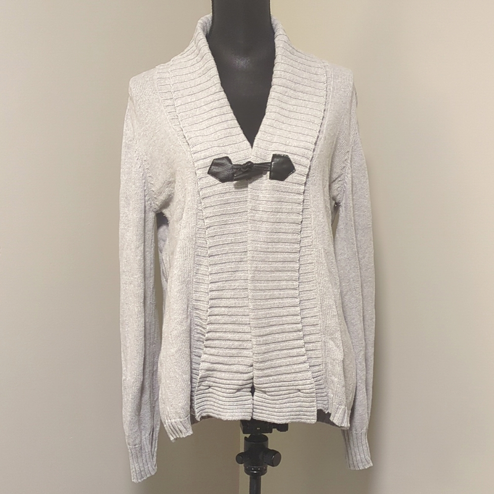 Lilo Maternity Women's Toggle Light Grey Cardigan Sweater Size Large